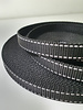 tassenband zwart met reflecterend stiksel - 20 mm