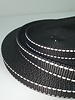 M. tassenband zwart met reflecterend stiksel - 20 mm