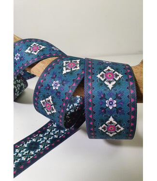 M. blue - retro double face webbing 50mm