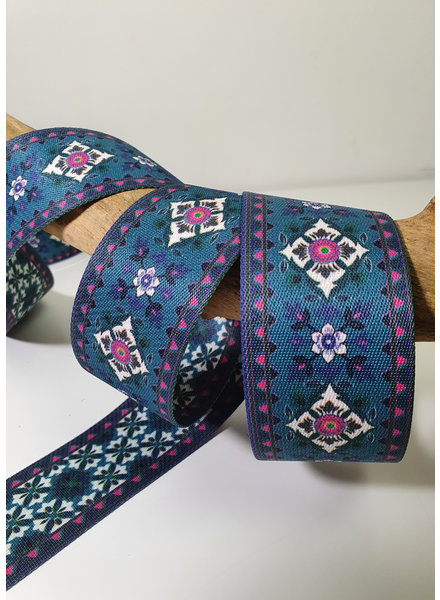 M. blue - retro double face webbing 50mm