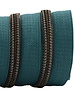 coil zipper teal with gun metal coil #5 (excl. zipper pullers)