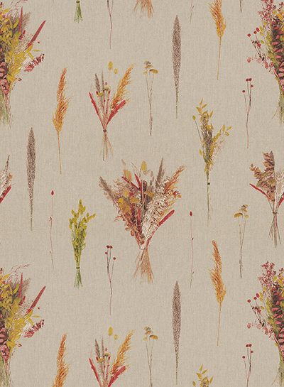 M. DRIED FLOWER BOUQUET - linen look decoration fabric