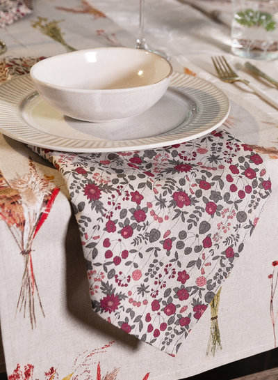 M. LOVELY FLOWER - decoration fabric linen look
