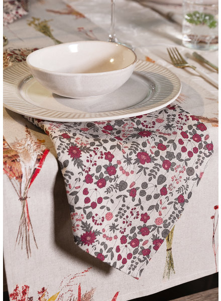 M. LOVELY FLOWER - decoration fabric linen look