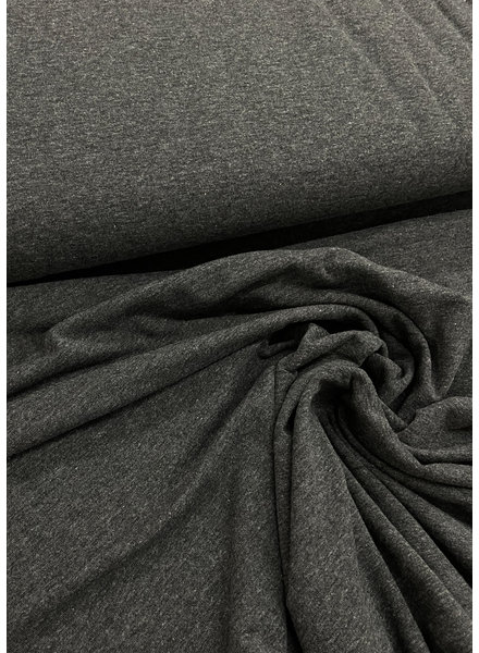 antraciet melee - effen tricot - sterke vezel GOTS