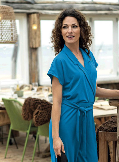 effen tricot - licht kobalt blauw 004