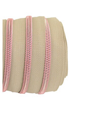 ZipperZoo Coil zipper beige with Rose gold coil #5 (excl. zipper pullers)