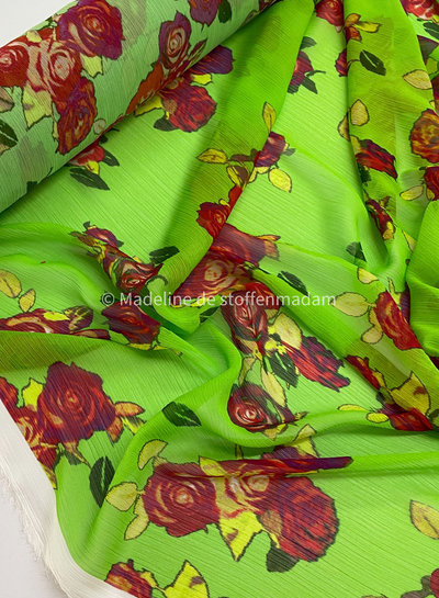 deadstock groen rozen - voile