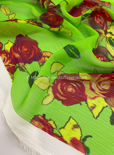 deadstock groen rozen - voile