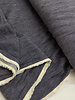 M. dark blue - linen viscose blend with twill binding