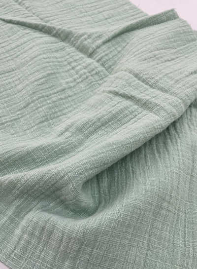 M. light mint linen cotton mix double gauze / plain tetra