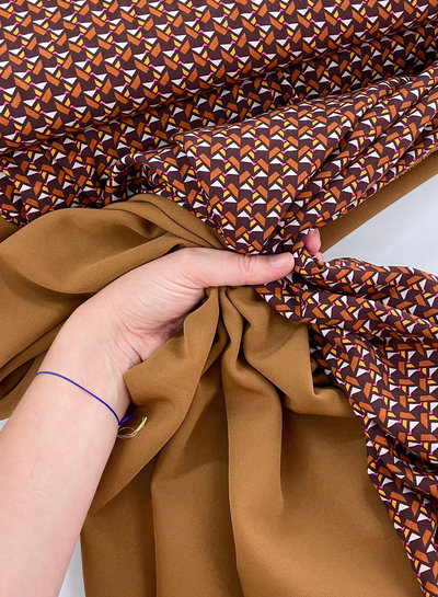 beautifully sheer fabric - for trousers and dresses - caramel café