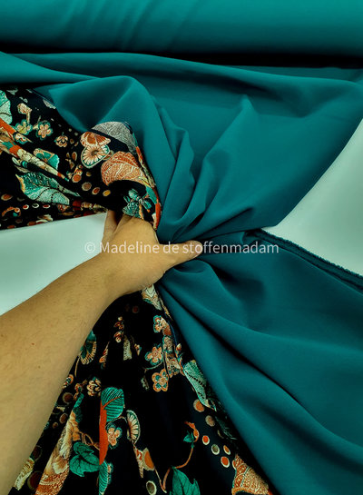 M. beautiful sheer fabric - for trousers and dresses - petrol