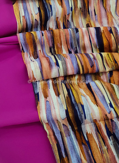 M. beautifully sheer fabric - for trousers and dresses - fuchsia