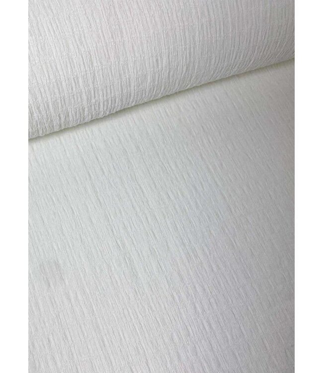 gesmockte jersey - prachtige rekbare stof - wit