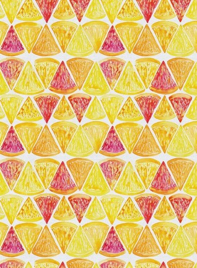 Paintbrush sweet and sour - grapefruit slices - yellow/pink - cotton