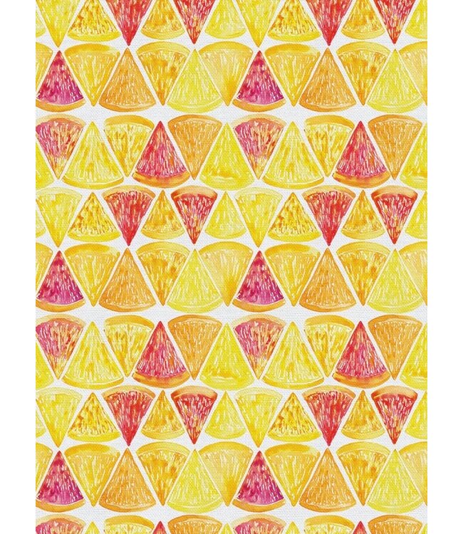Paintbrush sweet and sour - grapefruit slices - yellow/pink - katoentjes