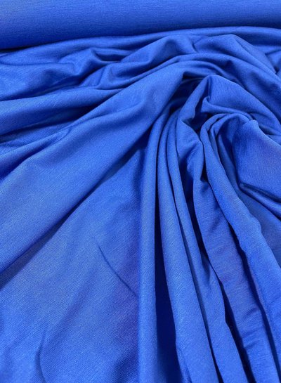 Madeline kobalt organic bamboo tricot - heel soepelvallend en zacht