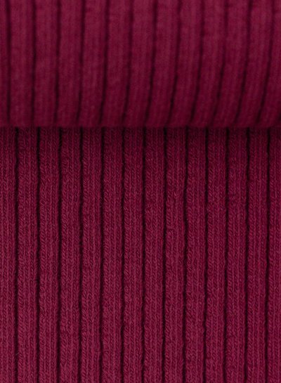 Swafing wijnrood  - extra dikke ribbel boordstof _ PASSEND bij