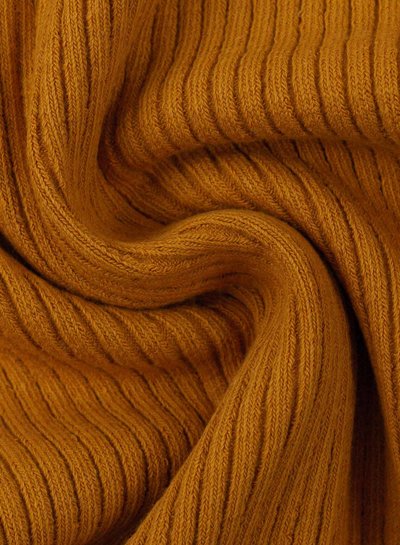 Swafing mosterd  - extra dikke ribbel boordstof _ PASSEND bij