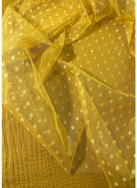 ocher yellow tulle with dot