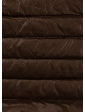 brown horizontal stripes - quilted jacket fabric - double face