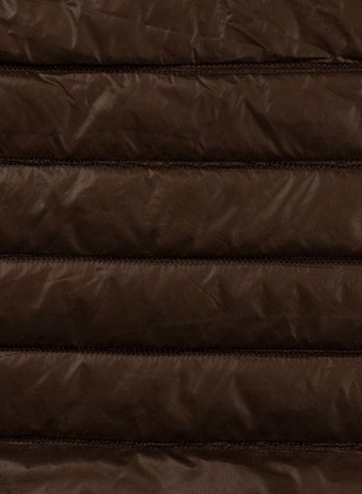 brown horizontal stripes - quilted jacket fabric - double face