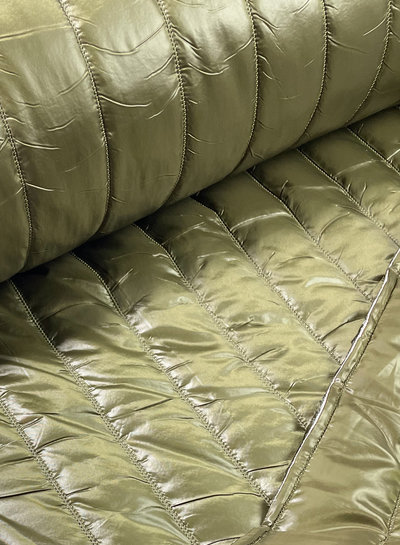 khaki verticaal  - gematelasseerde stof stepper puffer