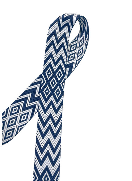 M. chevron tassenband 38 mm - marineblauw