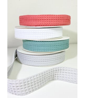 M. waffle cotton bias - 27 mm - gray - per meter
