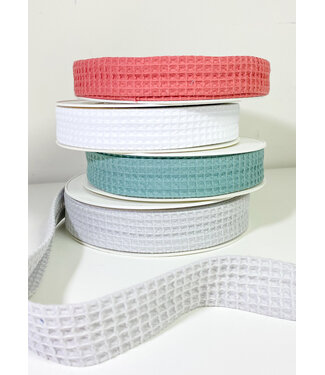 waffle cotton bias - 27 mm - mint - per meter