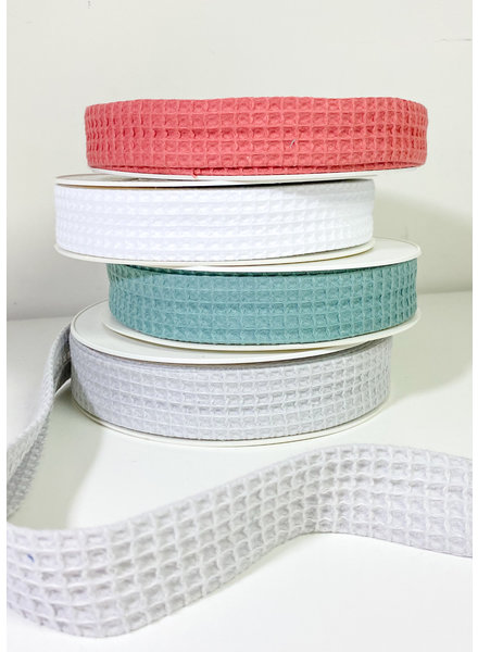 waffle cotton bias - 27 mm - mint - per meter