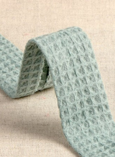waffle cotton bias - 27 mm - mint - per meter