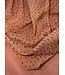 deadstock Roest en blauwe stippen - mooie chiffon met een draadje lurex
