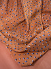 deadstock Rust and blue dots - beautiful chiffon with a thread of lurex