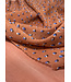 deadstock Roest en blauwe stippen - mooie chiffon met een draadje lurex