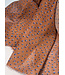 deadstock Roest en blauwe stippen - mooie chiffon met een draadje lurex
