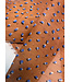 deadstock Roest en blauwe stippen - mooie chiffon met een draadje lurex