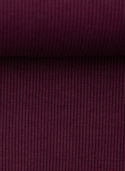 Swafing plum - extra sturdy ribbing with ribbing - 1 meter width