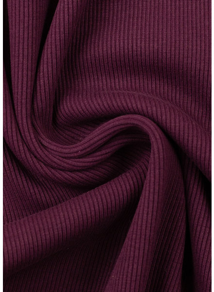 Swafing plum - extra sturdy ribbing with ribbing - 1 meter width