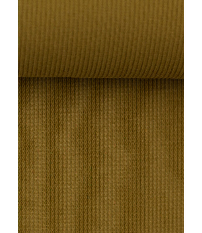 Swafing mosterd - extra stevige boordstof met ribbel - 1 meter breedte