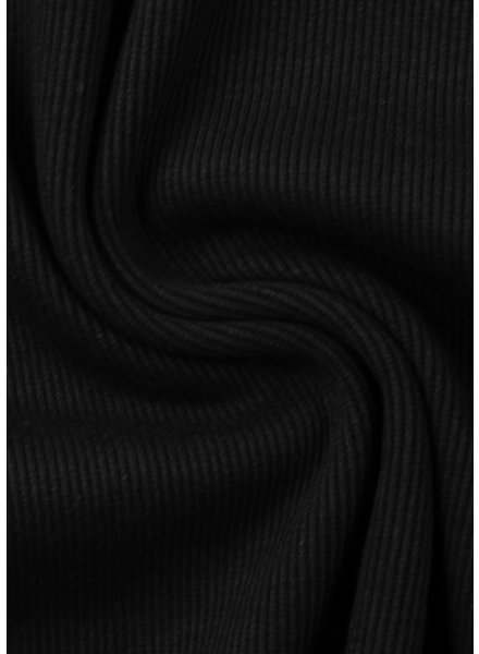Swafing black- extra firm ribbing with rib - 1 meter width