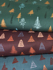 M. pine trees brown - cotton - christmas