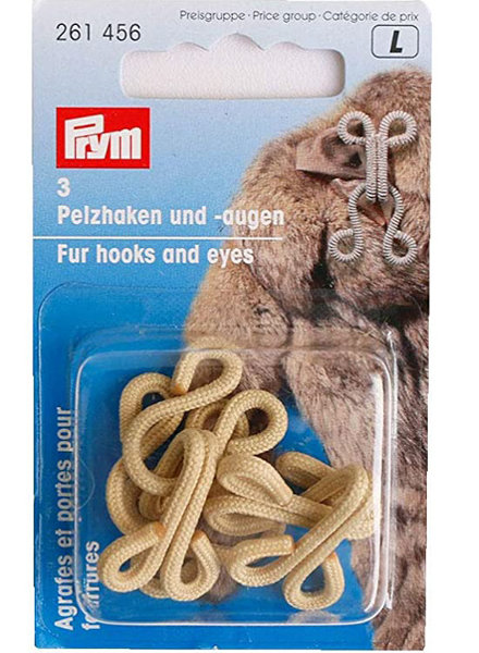 Prym bont haken en ogen - beige - 3 sets