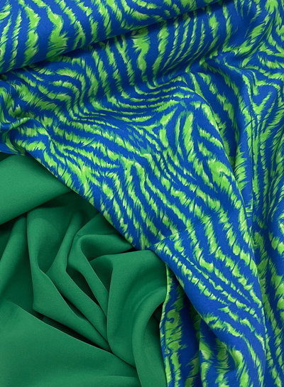 M. blue green zebra print - viscose
