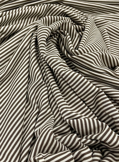 Madeline taupe stripes bamboo jersey