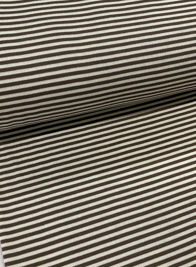 Madeline taupe streepjes bamboe tricot