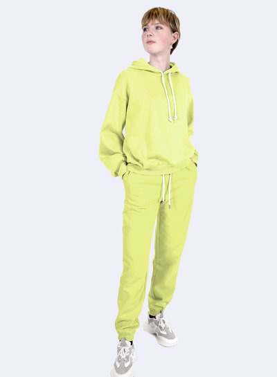 M. lime green - thick jogging, softly roughened on the inside