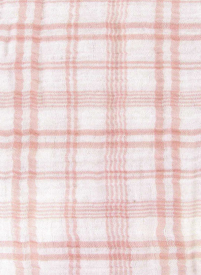 Katia fabrics tartan print soft pink muslin / double gauze