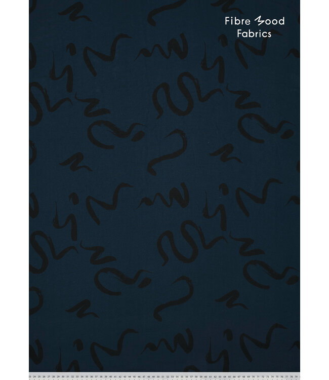 Fibremood Amber - navy strokes - lenzing ecovero viscose